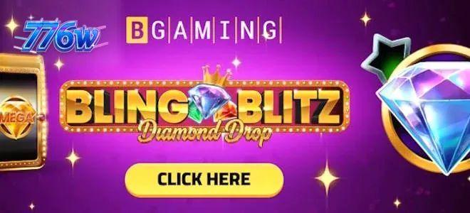 Interface do jogo Bling Blitz Diamond Drop com símbolos brilhantes e fundo escuro